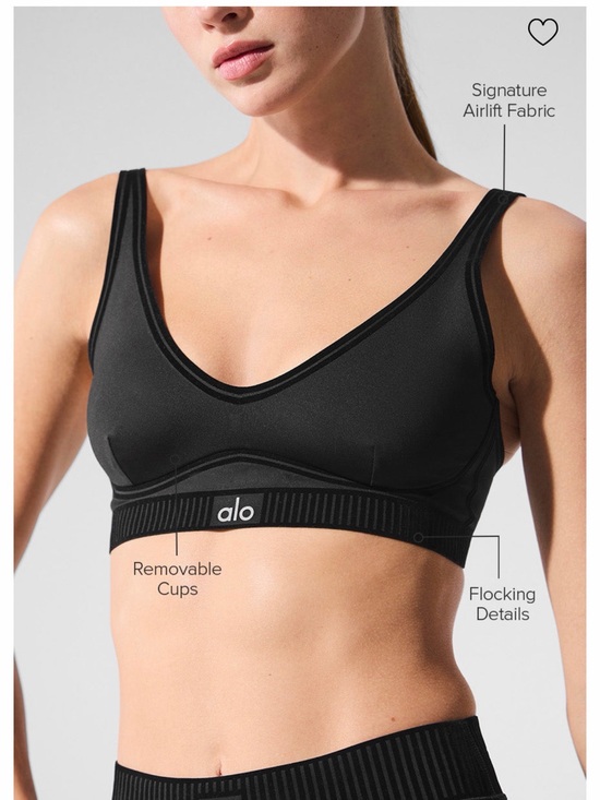 ALO Yoga Tops - ALO Yoga Black V-Neck Signature Airlift Sports Bra